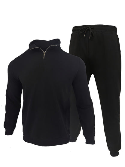 Conjunto Esportivo Masculino com Jaqueta Full Zip e Calça Jogger com Bolsos | Ideais para Todas as Estaçõespara Todas as Estações