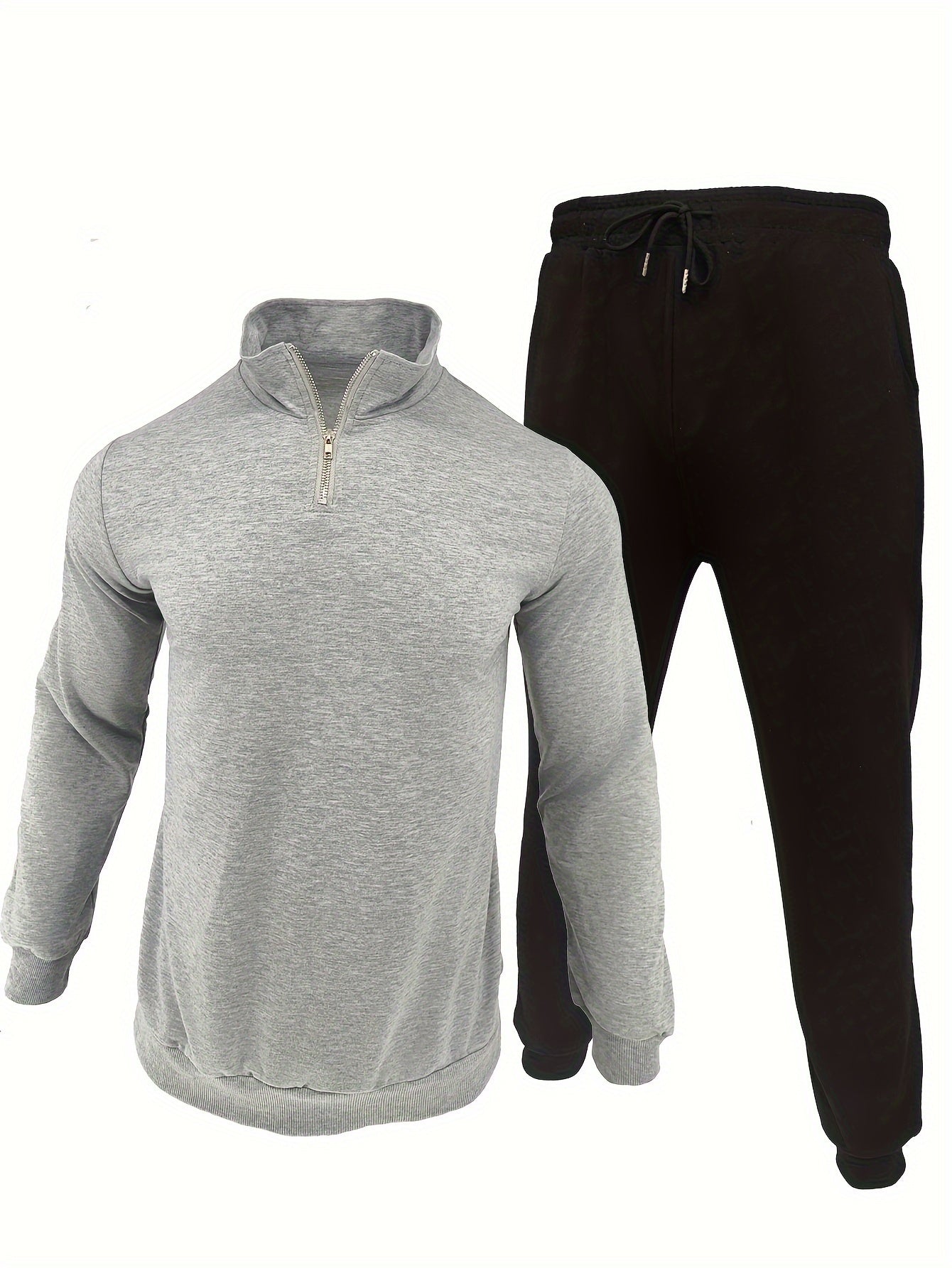 Conjunto Esportivo Masculino com Jaqueta Full Zip e Calça Jogger com Bolsos | Ideais para Todas as Estaçõespara Todas as Estações