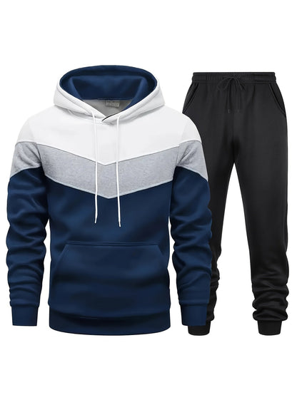 Conjunto Esportivo Masculino com Jaqueta Full Zip e Calça Jogger com Bolsos | Ideais para Todas as Estações para Dias Casuais