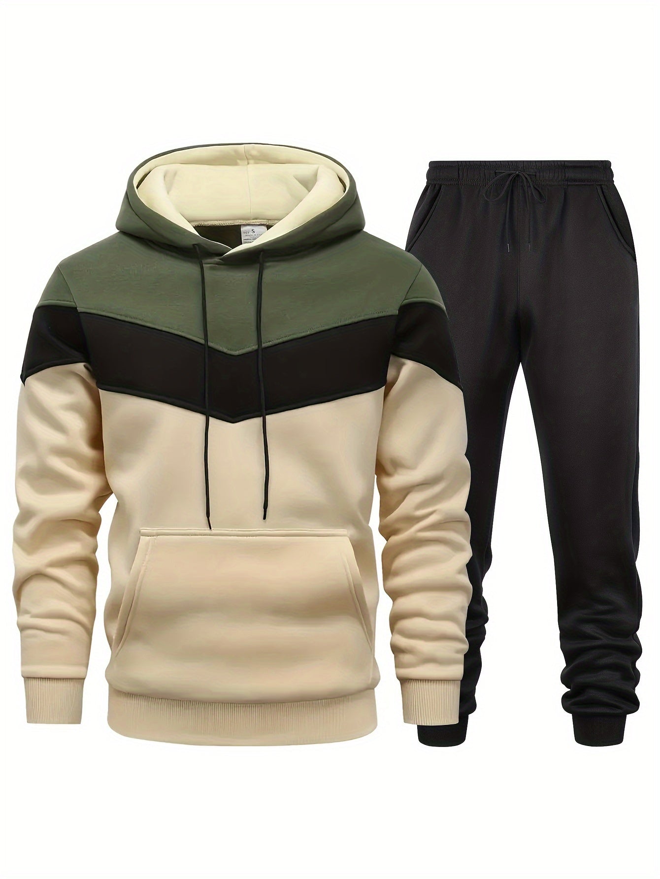 Conjunto Esportivo Masculino com Jaqueta Full Zip e Calça Jogger com Bolsos | Ideais para Todas as Estações para Dias Casuais