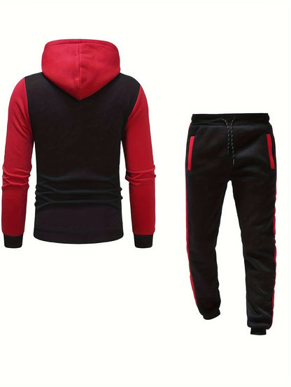 Conjunto Esportivo Masculino com Jaqueta Full Zip e Calça Jogger com Bolsos | Ideais para Todas as Estaçõespara