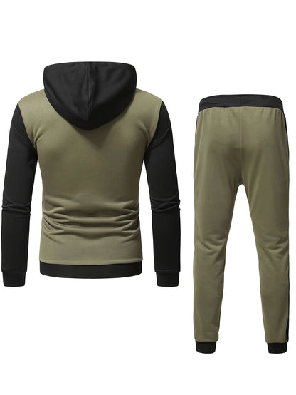 Conjunto Esportivo Masculino com Jaqueta Full Zip e Calça Jogger com Bolsos | Ideais para Todas as Estaçõespara