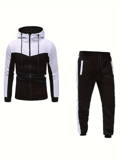 Conjunto Esportivo Masculino com Jaqueta Full Zip e Calça Jogger com Bolsos | Ideais para Todas as Estaçõespara